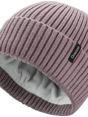 Unisex Purple Warm Knit Winter Pull-On Cuffed Beanie Soft Classic Ski Skull Cap